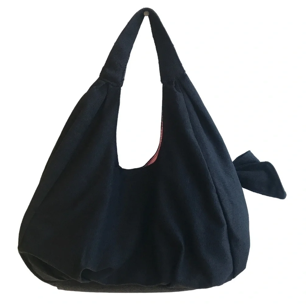 CHI Satchel Bag Black with Pink Lining with a Bow
